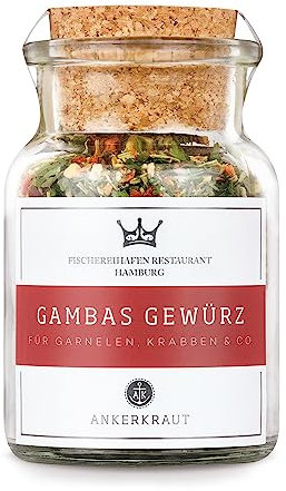 Ankerkraut x Fischereihafen Restaurant Gambas Würzer, Authentisches Gewürz für köstliche Gambas und Meeresfrüchte, Perfekt für die mediterrane Küche, 80 g im Korkenglas