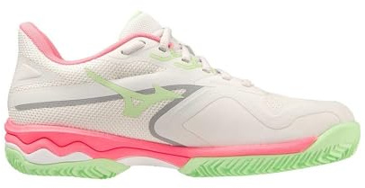 Mizuno Wave Exceed Light 2 Padel (W), Scarpe Donna, Nimbus Cloud/High-Vis Pink/Patina Green, 38 EU, Nimbus Cloud High Vis Pink Patina Green, 38 EU