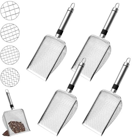 Porfoyo - Tamiz de jardín de acero inoxidable, tamiz de compost con asa, tamiz de arena para jardín, herramienta de jardín para tierra, compost, semillas, arena (malla 2/2,8/3,8/5 mm)
