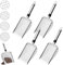 PORFOYO 4 filtri da giardino in acciaio inox, colino per terra da giardino, colino per compost con manico, pala per sabbia da giardino, pala da giardino, attrezzi da giardino, per pietre, compost