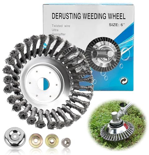 LUMOOM Erbacce per taglierina Libera, Spazzola di Erbe Selvatiche per Il Senso del Motore con Accessori Fori e Installazione da 25,4 mm, rimozione Efficace del Muschio (8 Pollici)
