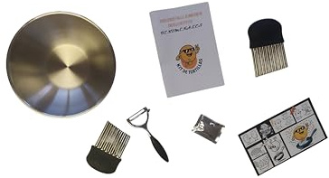 Regalo Cocina Española -Kit de Tortilla de Patatas - Pelador, Cortador Genuino, Bol, Instrucciones detallas con Todos los Secretos - Regalo Original de Cocina española -Traduccion Frances y Aleman