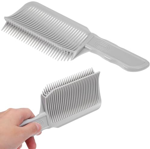 Hemobllo Pettine professionale per taglio capelli da uomo, pettine piatto per lo styling dei capelli, strumento di posizionamento e sfumatura, tagliacapelli da salone, grigio