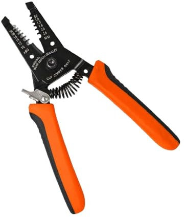 VANQUISH Abisolierzange, 17.78cm Abisolierwerkzeug Schneidet, Abisoliert und Schlingt 10-20 AWG Volldraht und (0,8-2,6mm) Litze, 3384