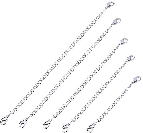 Juego de 5 extensores para cadenas de colgante y pulseras (en diferentes tamaños)