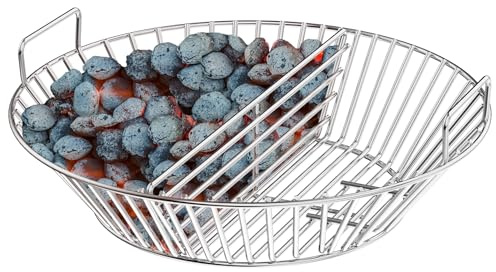 onlyfire Cesti Carbone, Barbecue Grill Cestino per Fuoco Acciaio Inossidabile Adatto a Kamado Joe Big Joe per Cottura indiretta