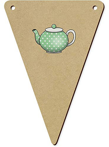 5 x 140mm 'Teapot' Wooden Bunting Flags (BN00063371)