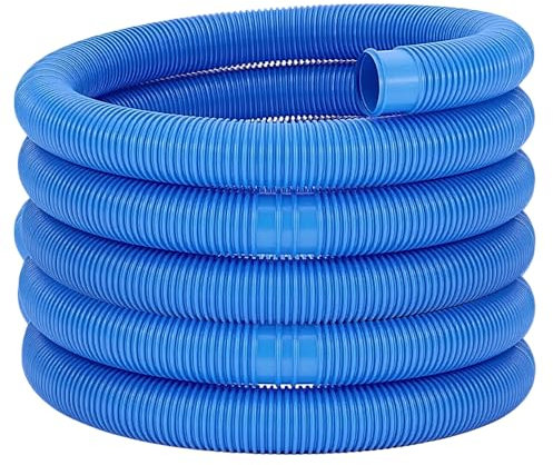 acquaverde | Tubo per Piscina con Manicotti, Galleggiante, Flessibile e Sezionabile, Ideale per Pulizia, Aspirazione, Skimmer e Pompe Filtranti - Blu (6 metri, ø 38 mm)
