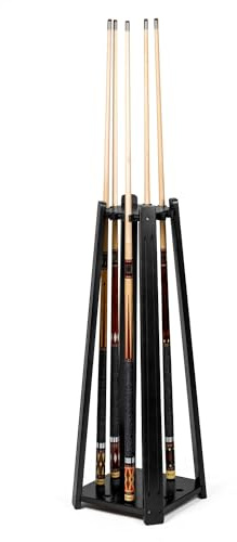 Automaten Hoffmann Stradivari Billard Queue Ständer Adele | Standfest durch U-Form | Für 8 Queues, Verschiedene Längen | Holz | Stabiler Halter für Billardzimmer, Poolbillard, Snooker | Braun
