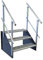 3 Stufen Standtreppe Stahltreppe freistehend Breite 130cm Höhe 63cm anthrazit beidseitiges Geländer