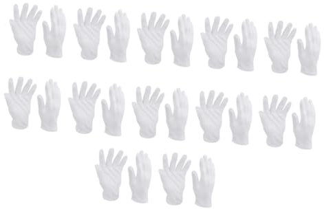 Yardenfun 12paare Baumwoll-arbeitshandschuhe Schutzhandschuhe Industriehandschuhe Weiße Baumwollhandschuhe Verschleißfest Atmungsaktiv
