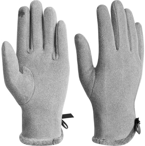 Vagasi Guanti da Donna Caldi antivento invernali touchscreen, Guanti caldi da donna con polsini in pelliccia, per la guida, Natale