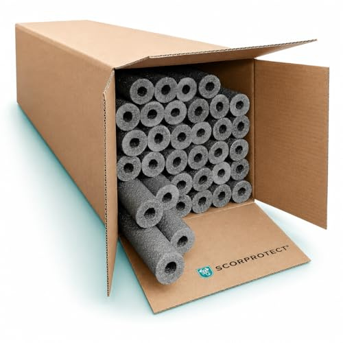 Scorprotect® hel kartong, PE rörisolering, grå, slitsad 1 meter stång (grå, 35 x 30 mm x 1 meter)