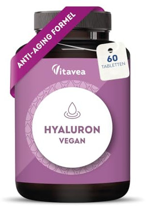 Ácido Hialurónico Puro 400 mg Vegano - Anti-Edad e Hidratación - Fórmula de Alta Absorción - 60 Comprimidos - Vitavea