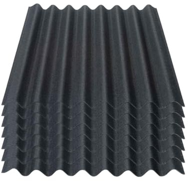 Onduline Easyline Dachplatte Wandplatte Bitumenwellplatten Wellplatte 7x0,76m² - schwarz