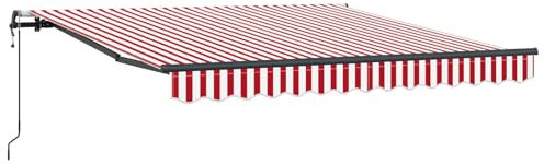 Gecheer Tenda Retrattile Automatica Rigata Rossa e Bianca 350x250 cmLetti moderni