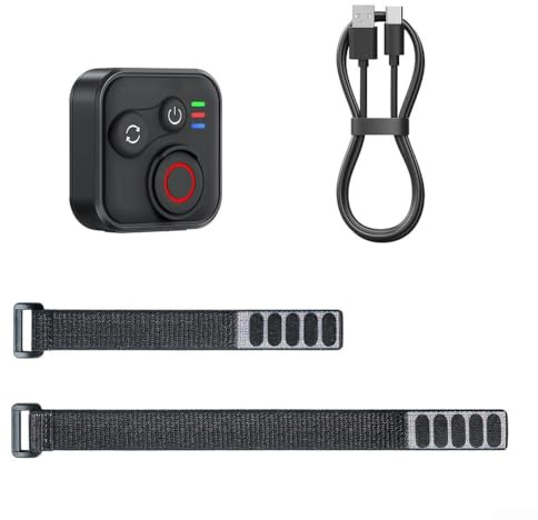Telecomando wireless per Insta360 (X5/X4/X3/GO 3S/ACE Pro/2/ACE Pro ONE X2 e serie Hero), portata 50 m, ABS, compatto, leggero, ricarica rapida, nero