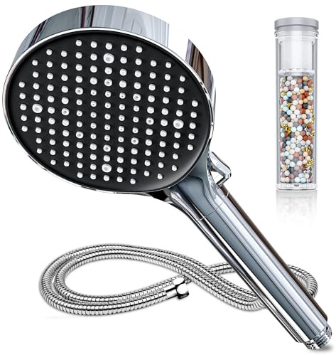 Magichome Hard Water Filter Shower Head and Hose 1.5m, 6 Modes High Pressure Filter Shower Head for Residual Chlorine Removal, Ideal for Dry Skin & Hair Care