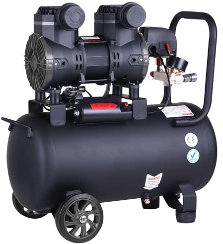 Compresor de aire profesional con certificado CE SILENCIOSO, 24 litros 2cv 1500W 8 Bares
