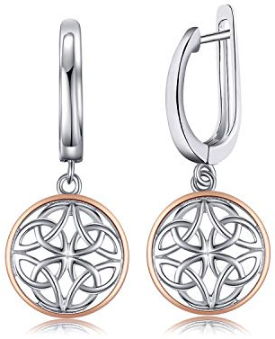 JewelryPalace Pendientes Aretes Nudos Celtas Huecos Plata de ley 925