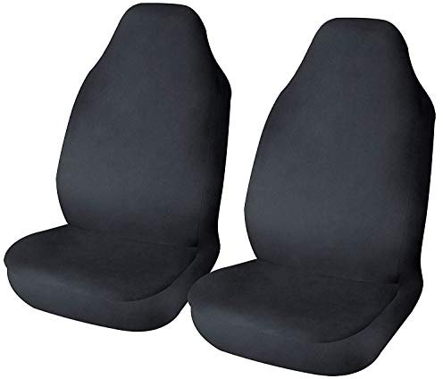 UKB4C Waterproof Pair of Front Seat Covers, Seat Protector for Car/Van / 4x4 / Caravan/Motorhome, Black Waterproof Car Seat Cover, Car Essentials