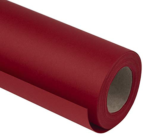 RUSPEPA Rotolo Di Carta Kraft Rosso - Carta Pesante Da 81,5 Mq Per Natale, San Valentino, Tutti I Prodotti Artigianali - 76,2 Cm X 10 M Per Rotolo