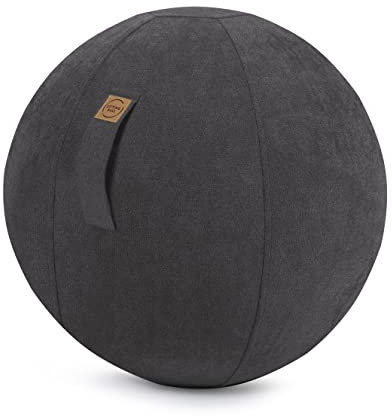 Sitting Ball Sitzball/Gymnastikball ALFA mit Velours-Bezug in schwarz