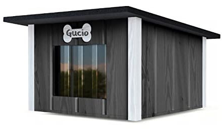 Caseta para perros con aislamiento para exteriores, resistente al invierno, de madera, 57 x 48 cm, tamaño M (color 2)