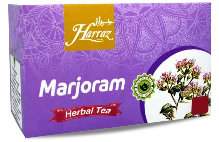 Harraz Natural Drink Herbal Marjoram Herbal Tea Bags Herbal Herb Herbs Non Gmo No Additives No Artificial Coloring Kosher Halal (25 Tea Bags) الحراز بردقوش حلال