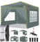 COBIZI Faltpavillon 3x3m Pavillon 3x3 Wasserdicht Stabil Winterfest mit 4 Seitenwände 3.0 Pop Up Pavillon UV-Schutz 50+ Partyzelt Gartenpavillon für Strand Hochzeit Camping(Grau)