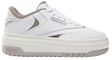 Reebok Club C Extra Platform Sneakers, White/Hazy Grey/Gritty Grey, 8.5 Medium
