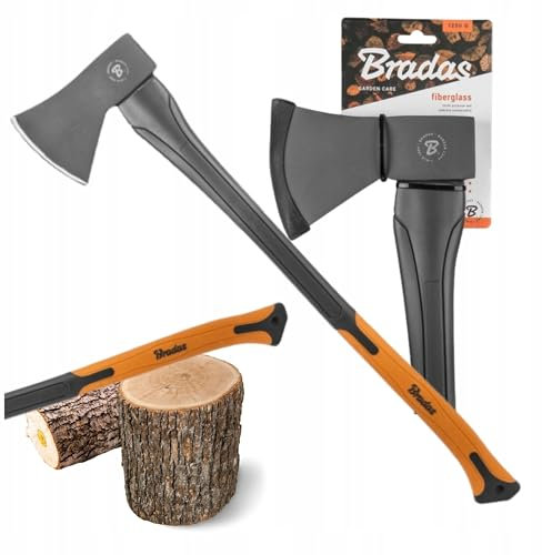 Bradas GARDEN CARE - Universale Axt - äxte - Beil aus gehärtetem Stahl & Fiberglas - Perfekt für Holzspalten & Gartenarbeit - Garten – KT-SF1125 – 1250g