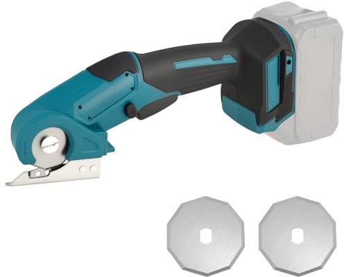 Akku-Universalschere Kompatibel mit Makita 21V, Kabellose Elektrische Schere mit 2 Klingen und Sicherheitsverschluss, 6mm Schnitttiefe, Schneidet Karton, Teppich, Leder, Kunststoff (ohne Batterie)