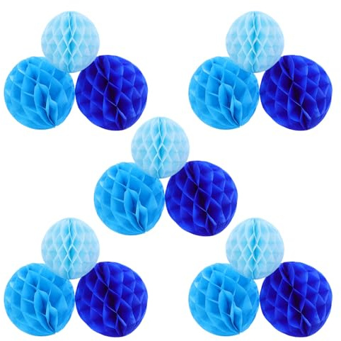 GALPADA 15 Pezzi Palline Decorazione Nido d Ape in Carta Velina Colorate di Sfere Pom Pom per Pareti Feste Compleanni Matrimoni Shower Facili da Montare e Riutilizzabili