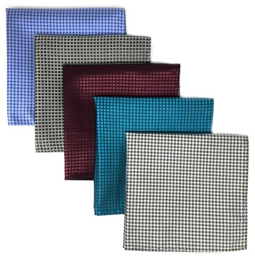 Shlax&Wing 5 Stück sortierte Taschentücher für Herren quadratisch Gr. Einheitsgröße Set09