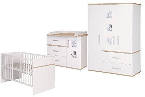 roba Kinderzimmerset, Weiss, Bett:81x76x143, Ko.:102x117x78, Sch.:193x135x55 cm