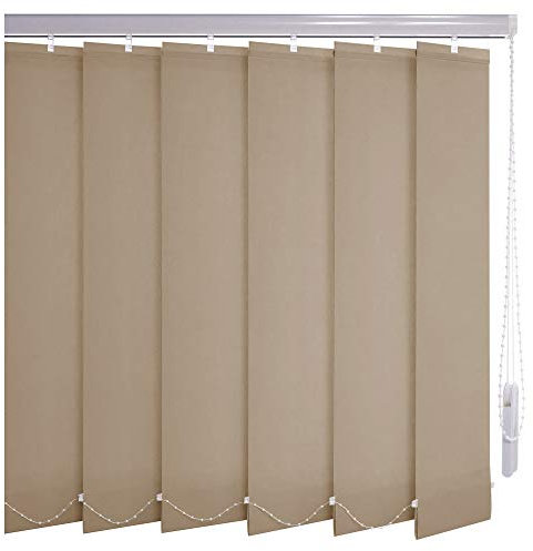 Sonnenschutz-HH® - Lamellenvorhang beige lichtdurchlässig - Breite 250 cm x 300 cm Höhe - Lamellenbreite 127mm Vertikaljalousie Vertikalanlage Schiebevorhang