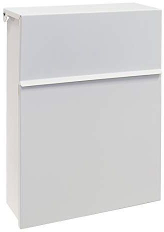 ARREGUI Figure E6701 Buzón Exterior de Acero, Tamaño M (Correo DIN A4 y Revistas), Buzón de Correo con Cerradura Tapada, Buzón de Pared Mediano, Antilluvia, Fácil de Instalar, Blanco