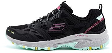 Skechers HILLCREST PURE ESCAPADE, Zapatillas de Deporte para Mujer, Black Leather / Mesh / Multi Trim, 38 EU
