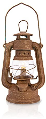 Blümelhuber LED rostige Gartenleuchte zum Stellen oder Hängen - Windlicht Glas Laterne mit Stab - Rost Deko für Garten