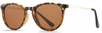 HJSTES Polarized Kids Sunglasses for Girls Boys, 100% UV Protection for Children Sun Glasses, 50MM(Leopard Frame/Brown Lens)
