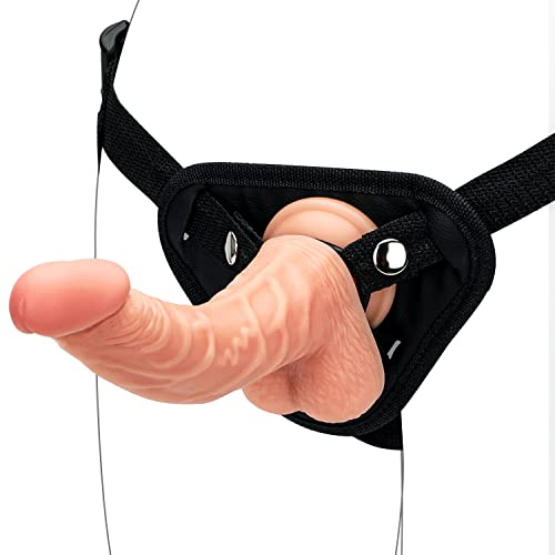 8.26'' Strap-on Dildo & Harness Kit, Straps On for Couples,Sex Toys Strapon Kit with Suction Cup for Hands-Free Play,Penis Strap On Dildos Harness for Beginner, Men,Women,Couples (Flesh)