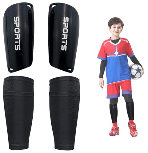 Parastinchi Calcio,Parastinchi da Calcio per Bambini,Uomo Parastinchi Con Manicotto Antiscivolo,Protezione da Calcio Calzino,Parastinchi Bambini,Giovani Adulti,Protezione Con Tasca per Partita Calcio