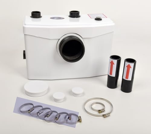 Heavy Duty Robust 600W Sewerage Pump Macerator Toilet Waste Water Pump 3 Inlets for Toilet Sink Basin Shower Bathtub