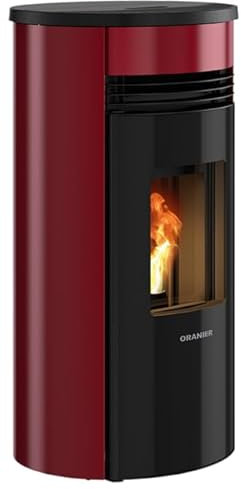Oranier | Pelletofen | Sando 50 | 8 kW | Stahl Schwarz, Bordeauxrot
