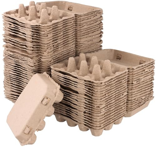 TAICHEUT 60 scatole per uova di quaglia, portauova di quaglia in pasta di carta, scatole per uova di quaglia sfuse per conservare uova di quaglia da 12 pezzi per mercato, famiglia, frigorifero,