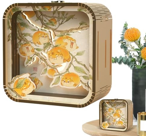 Veilleuse LED, kit de modélisme pour adultes | Puzzle Bonhomme de Neige Persimmon |. avec lumière LED Kit de construction de modélisme pour adultes