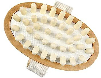 WEKADRIN Cepillo Masajeador de Madera para Cuerpo Spa Exfoliante Suave con Cerdas para Mejorar Circulación y Estimular para Seco y Ducha Casa