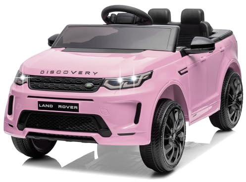 CoolGrows Land Rover Ride on Car, Electric Cars for Kids, with Remote Control, LED Lights, Music, 3 Speed Modes Smooth Start for 3-6 Years Old, Black, Max Weight 25KG (Pink)