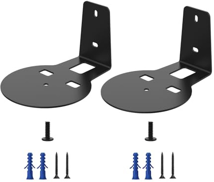 Supporto da parete per altoparlanti in metallo da 2 pezzi - Supporto audio per libreria satellitare pesante, supporto per mensola galleggiante | Kit di supporto Smart Hanger Viti incluse per